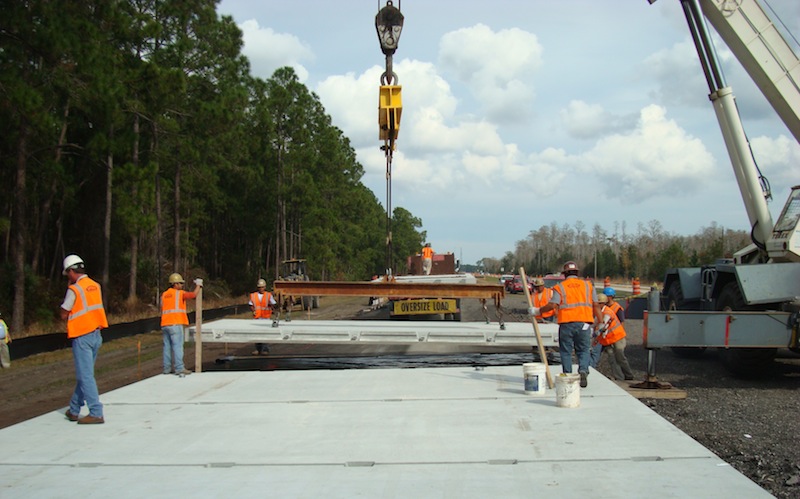 Precast concrete pavement construction in Florida