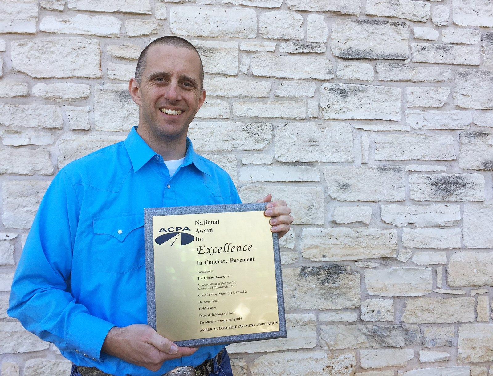 The Transtec Group is a Gold Winner of the American Concrete Pavement Association’s National Award for Excellence in Concrete Pavement.