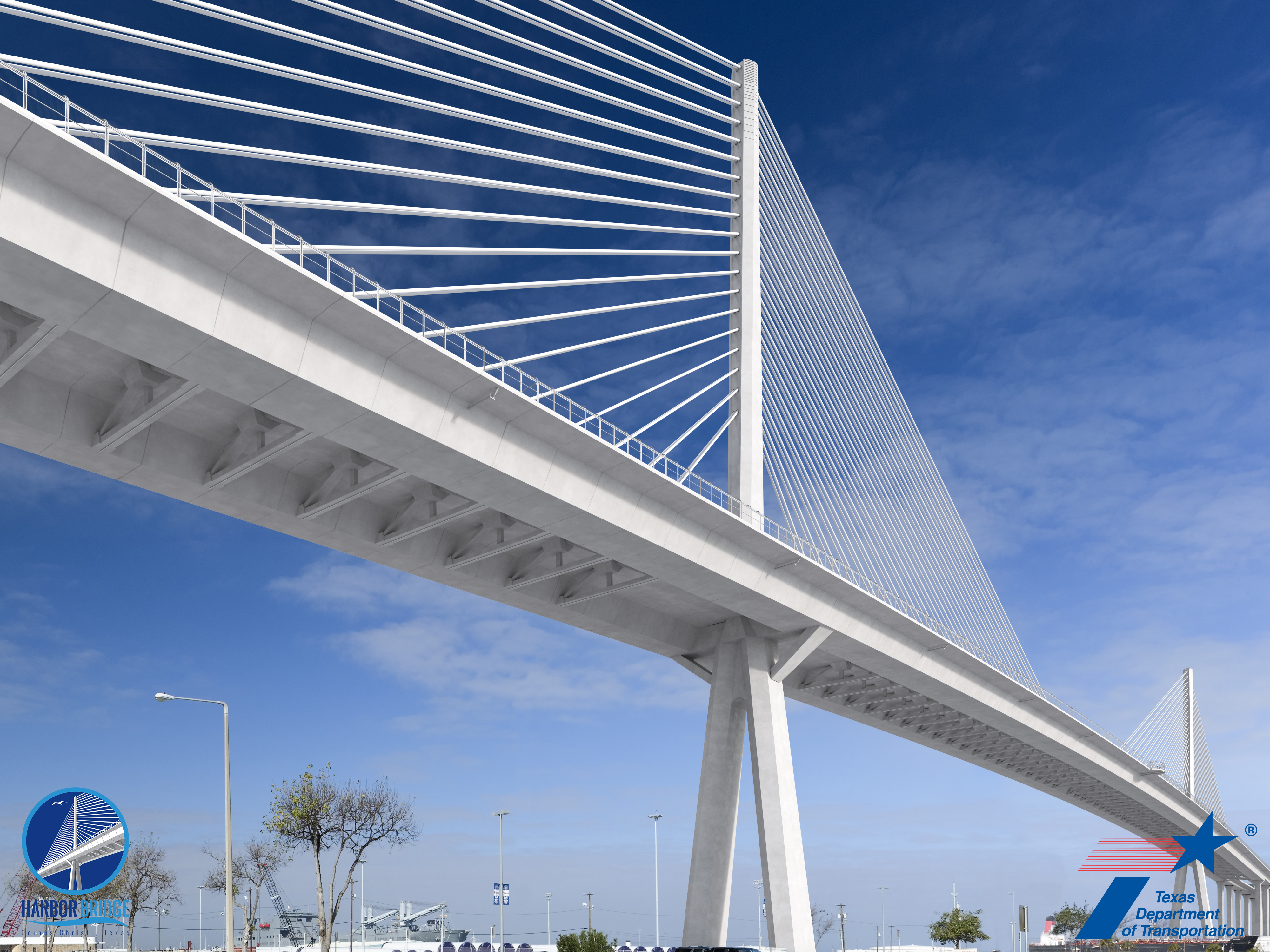 The design-build Harbor Bridge project includes replacement of the existing Harbor Bridge and reconstruction of portions of US 181, I-37 and the Crosstown Expressway