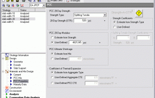 HIPERPAV paving software screenshot: PCC Properties